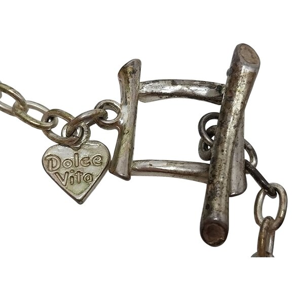 Dolce Vita Silver Tone Abstract Design Necklace With Toggle Clasp 18" - Picture 4 of 4